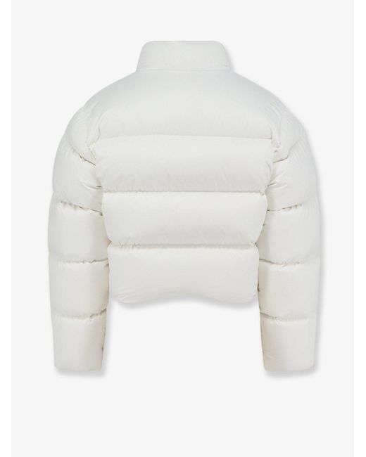 Gucci White Crop Fit Down Jacket With Crest