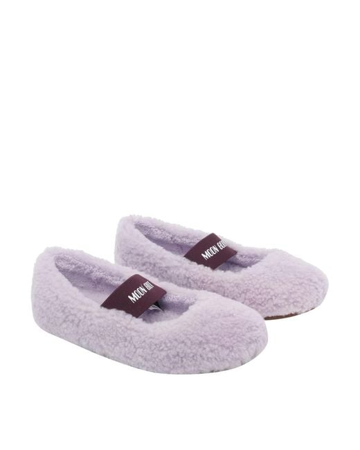 Moon Boot Purple Shearling Flat Ballets