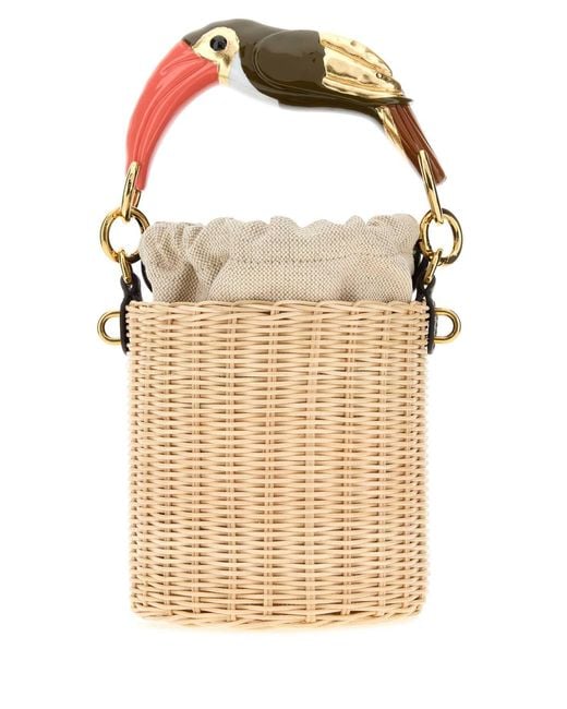 Chloé White Raffia Tropicus Bucket Bag