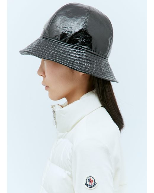 Moncler Gray Logo Patch Bucket Hat