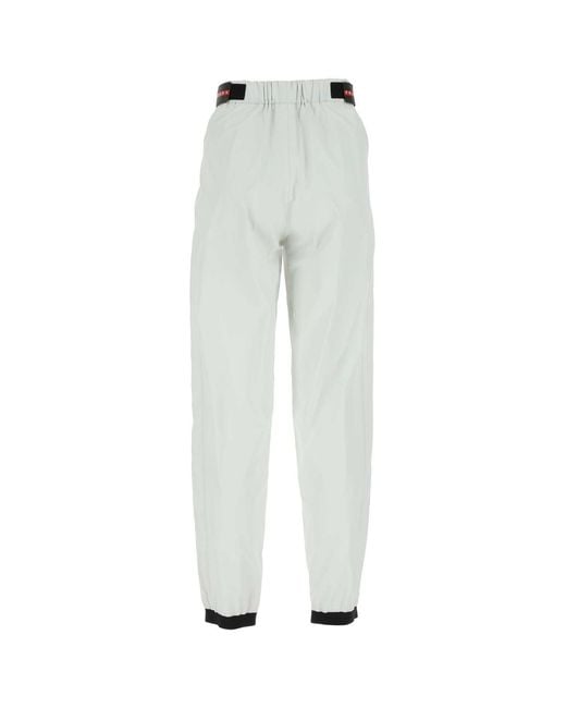 Prada White Chalk Nylon Tech Pant