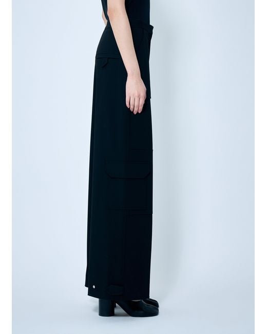 Ganni Blue Solid Twill Suiting Cargo Pants