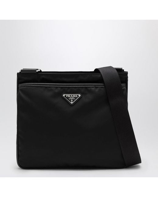 Prada Black Re-Nylon Messenger Handbag for men