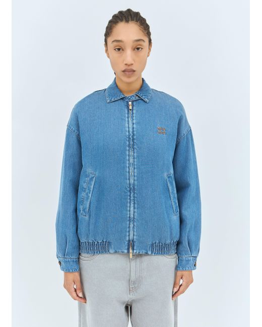 Miu Miu Blue Padded Denim Jacket