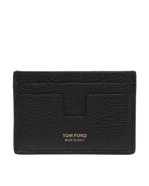 Tom Ford Black Logo Cards Holder for men