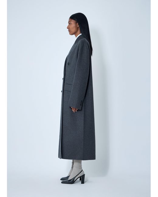 Prada Blue Long Wool-Blend Coat