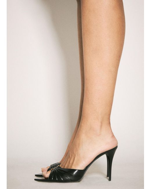 Saint Laurent Babylone Heeled Mules in Natural | Lyst