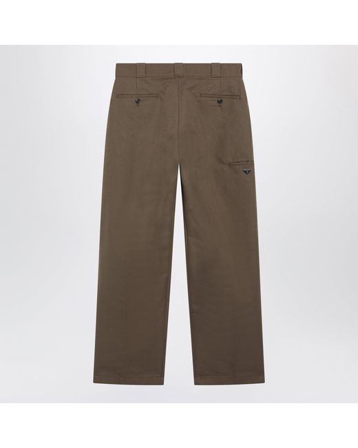 Prada Brown Technical Canvas Trousers for men