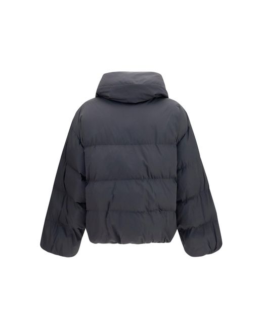 Balmain Blue Jacket Padded High-Neck