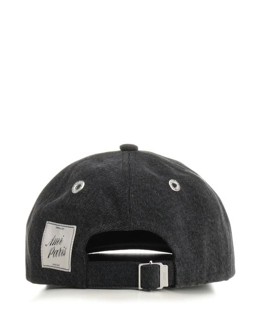 AMI Black Ami Denim Cap