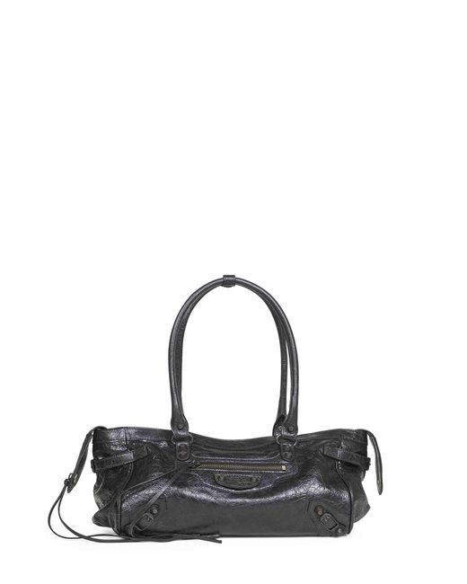 Balenciaga Black Le City East-West Shoulder Bag