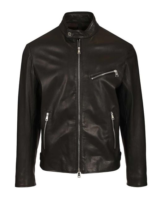 Tagliatore Black Leather Jackets for men