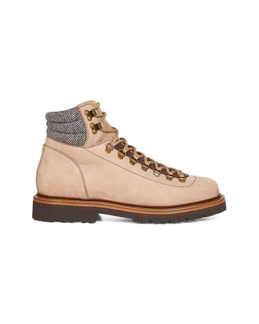 Brunello Cucinelli Natural Nubuck Mountain Boot Ankle Boots for men