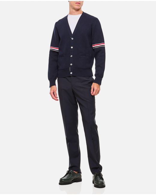 Thom Browne Blue Button-Front Cardigan for men