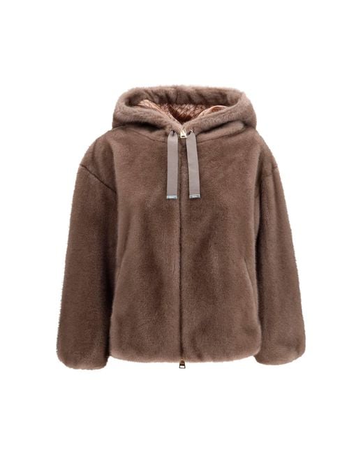 Herno Brown Hooded Jacket