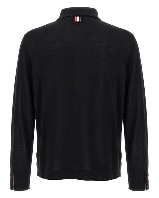 Thom Browne Black 'Button Down' Cardigan for men