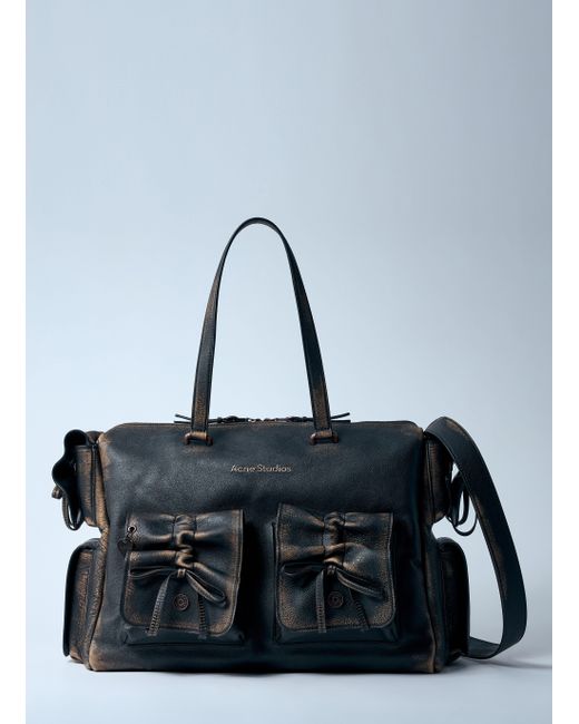 Acne Blue Multipocket Tote Bag for men