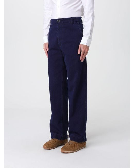 Gucci Blue Pants With One Patch Pocket On The Rear And Logo Lettering On The Rear for men