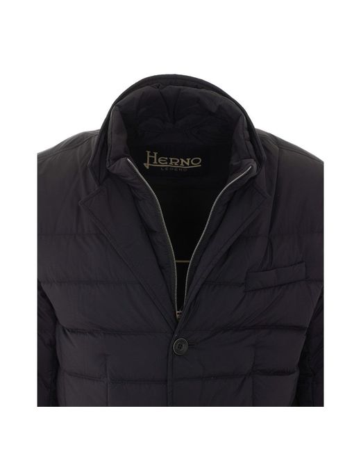 Herno Blue La Giacca Light Down Jacket for men
