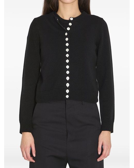 Céline Black Double-Layer Cardigan