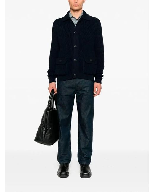 Prada Blue Wool Cardigan for men