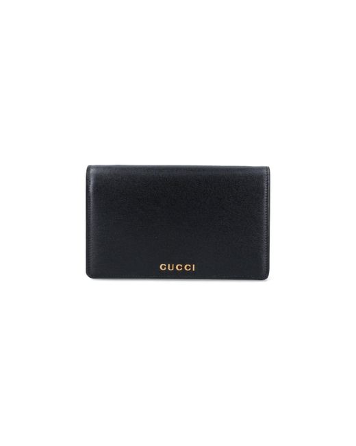 Gucci Black Logo Shoulder Strap Wallet