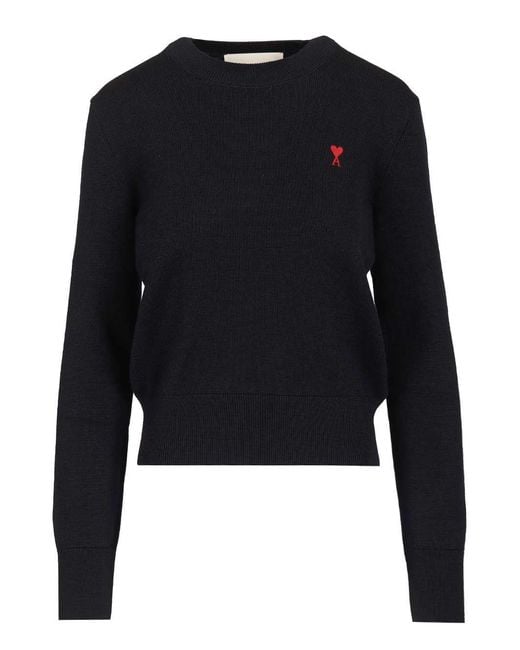 AMI Blue Ami Ami De Cå“Ur Wool Sweater