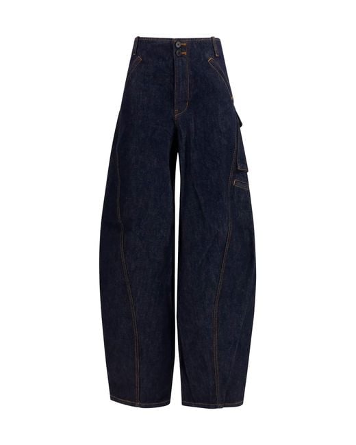 Self-Portrait Blue Cargo Jeans