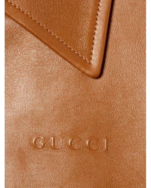 Gucci Brown Leather Bomber Jacket