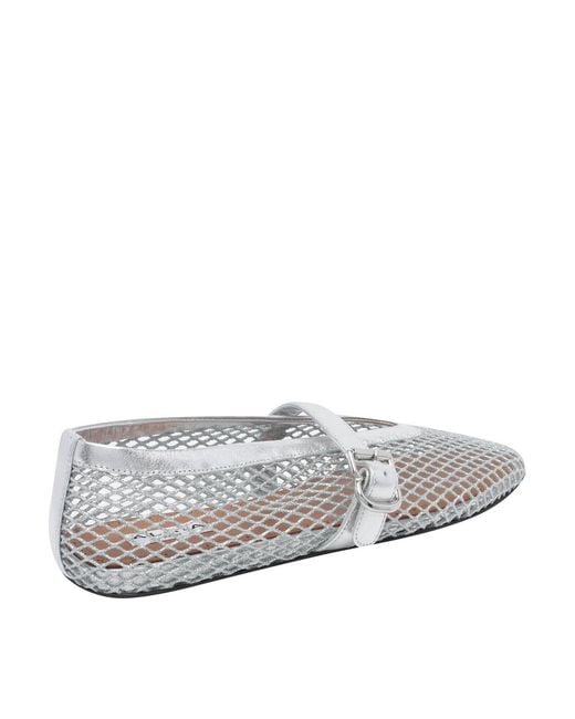 Alaïa Gray Fishnet Flat Ballets