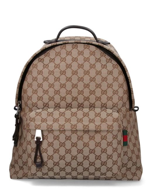 Gucci Brown 'Gg' Medium Backpack for men