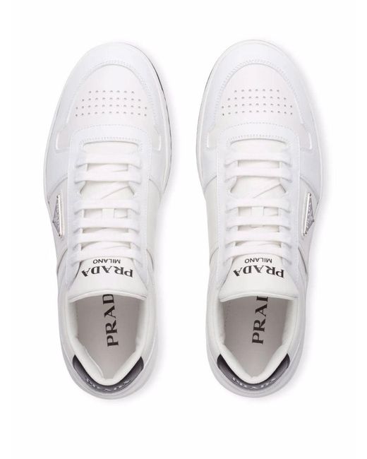 Prada White District Mirrored-effect Sneakers for men