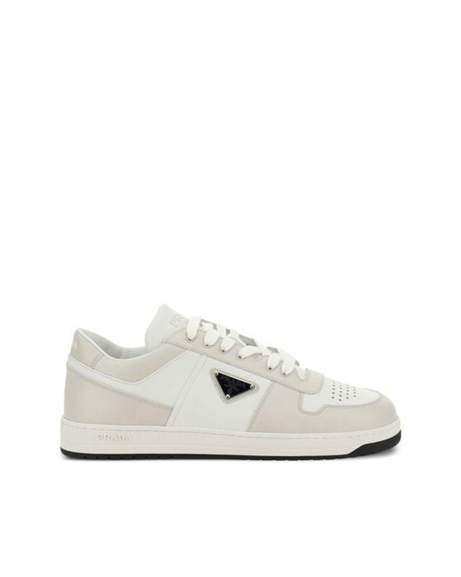 Prada White Downtown Low-Top Sneakers for men