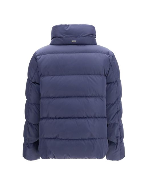 Herno Blue Satin Down Jacket