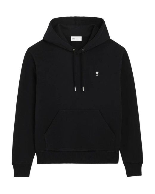 AMI Black Ami Hoodie for men