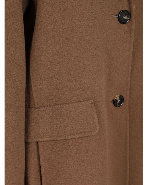 Max Mara Brown Single-Breasted Double Wool Jacket