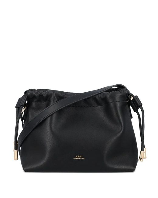 A.P.C. Black Ninon Mini Drawstring Bags