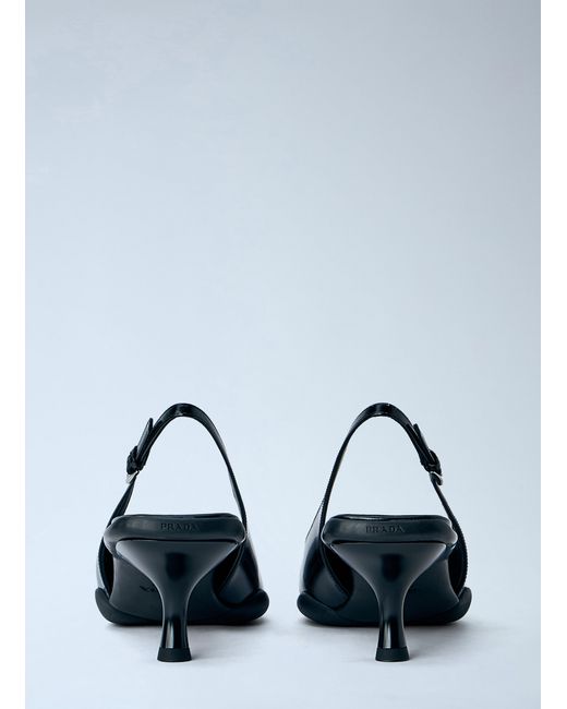 Prada Black Pointed-Toe Slingback Pumps