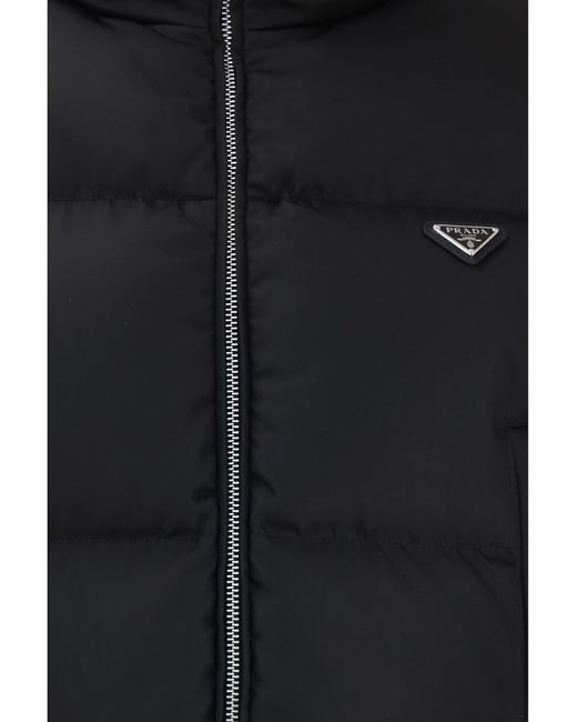 Prada Black Short Re-Nylon Down Jacket
