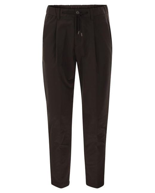 Herno Black Technical Fabric Drawstring Trousers for men