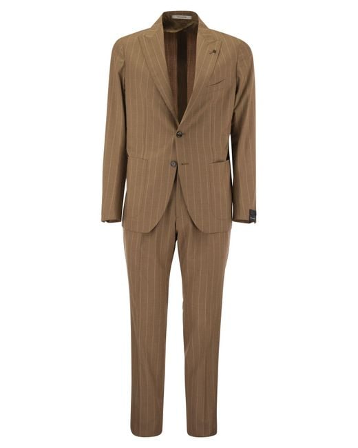 Tagliatore Natural Pinstripe Suit for men
