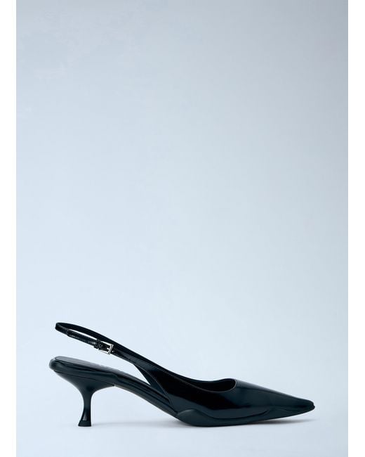 Prada Black Pointed-Toe Slingback Pumps