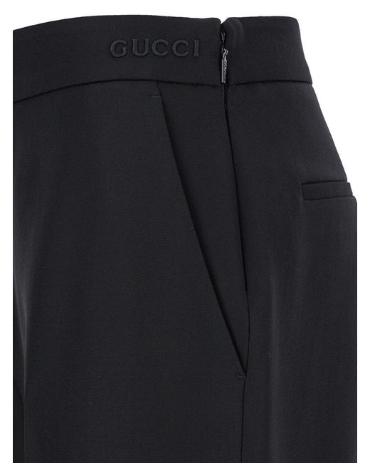Gucci Black Flared Pants With Pences for men