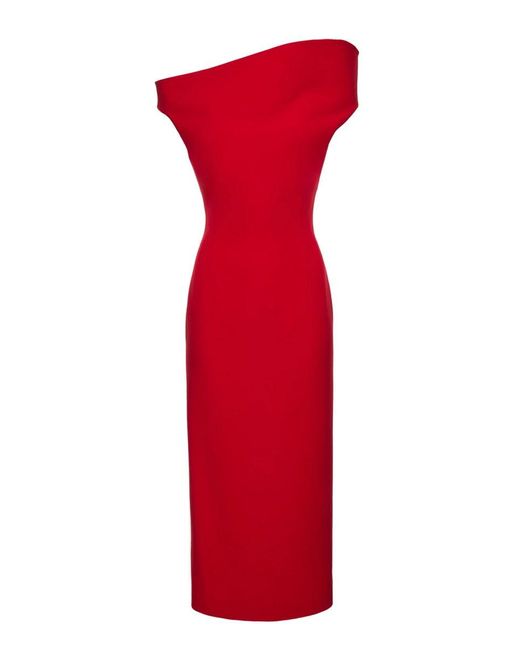 Magda Butrym Red Long One-Shoulder Dress