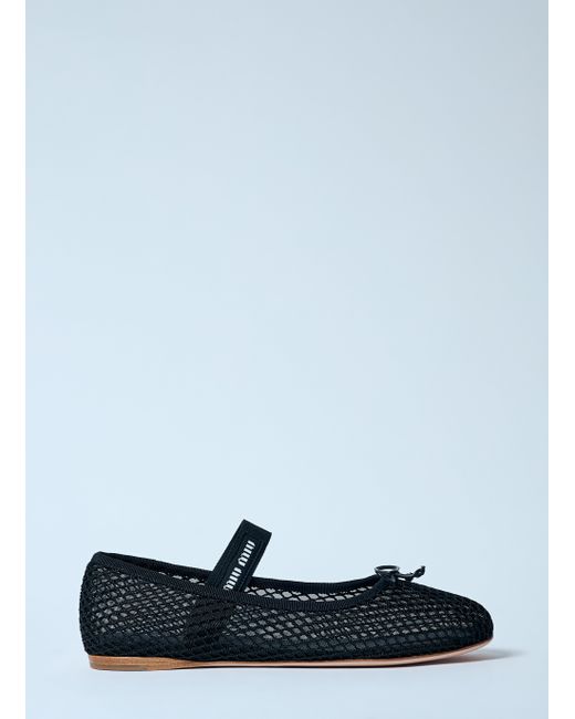 Miu Miu White Mesh Ballerina Flats