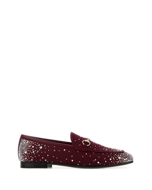 Gucci Purple Original Gg Fabric Jordaan Loafers