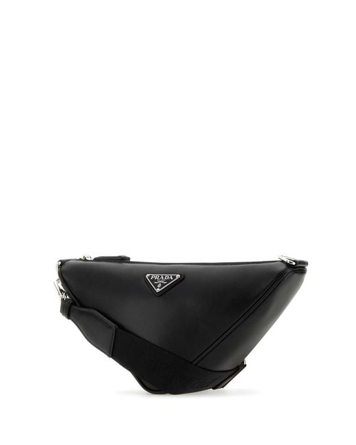 Prada Black Triangle Shoulder Bag for men