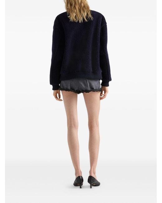 Prada Blue Zip-Up Fleece Jacket
