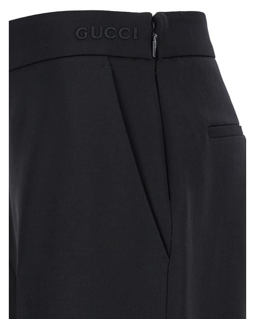 Gucci Black Flared Pants With Pences for men