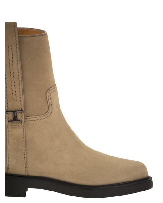 Tod's Brown Suede Ankle Boot for men